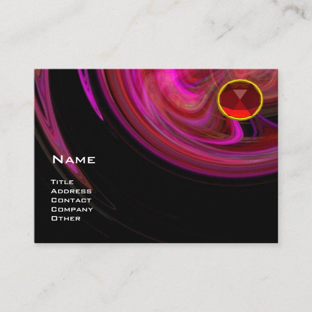 LIGHT VORTEX  RUBY- pink violet purple black red Business Card (Front)