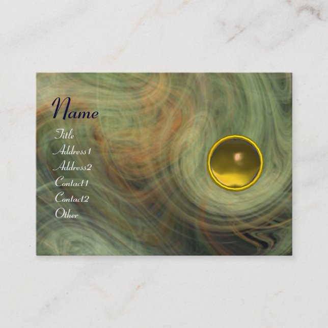 LIGHT VORTEX  TOPAZ yellow grey Business Card (Front)