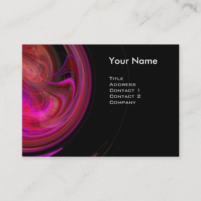 LIGHT VORTEX Vibrant black pink violet red brown Business Card (Front)