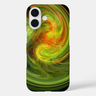 LIGHT VORTEX Vibrant Yellow Orange Fractal Waves iPhone 16 Case
