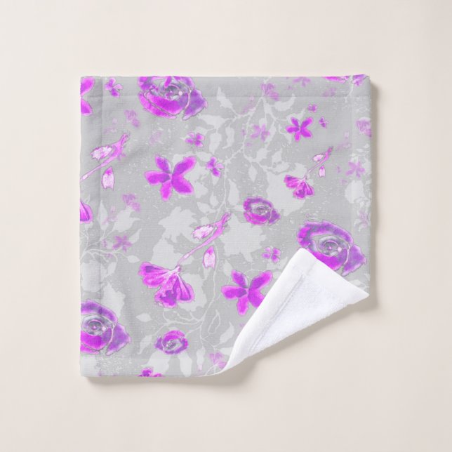 Light Washed Flowers  Bath Towel Set (Wash Cloth)