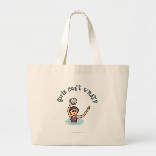 Light Water Polo Player Girl Large Tote Bag