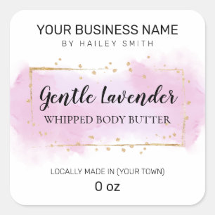 Light Watercolor Lavender Whipped Body Butter Square Sticker