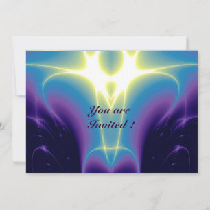 LIGHT WAVES ,Blue,Purple,White Invitation