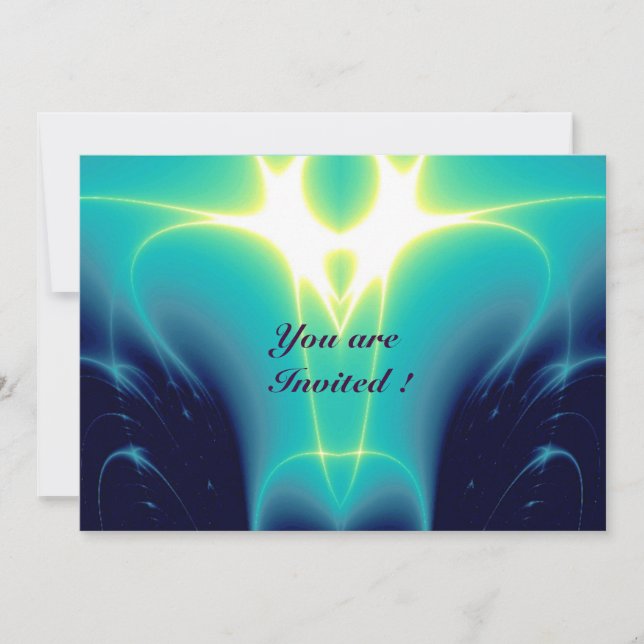 LIGHT WAVES ,Blue,Purple,White Invitation (Front)