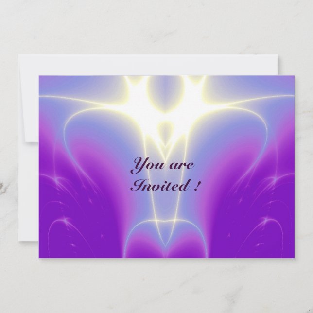 LIGHT WAVES ,Pink,Purple,White Invitation (Front)