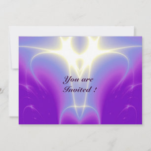 LIGHT WAVES ,Pink,Purple,White Invitation