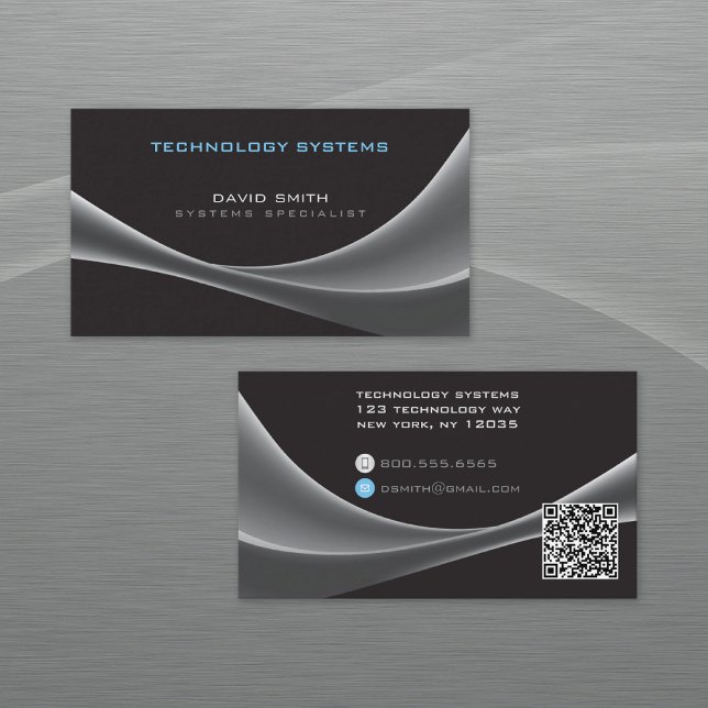 Light Waves Technology Modern Business Card (Creator Uploaded)