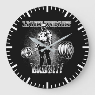 Light Weight Baby - Gym Workout Motivational Large Clock