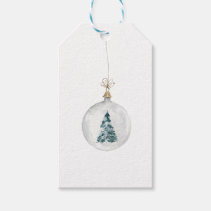 Light White Pale Christmas Ornament Bulb Tree Gift Tags
