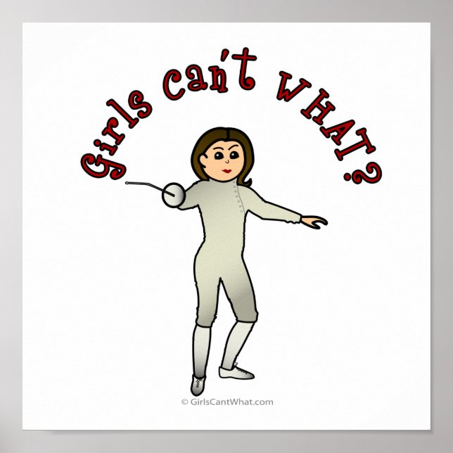 Light Woman Fencing Poster (Front)