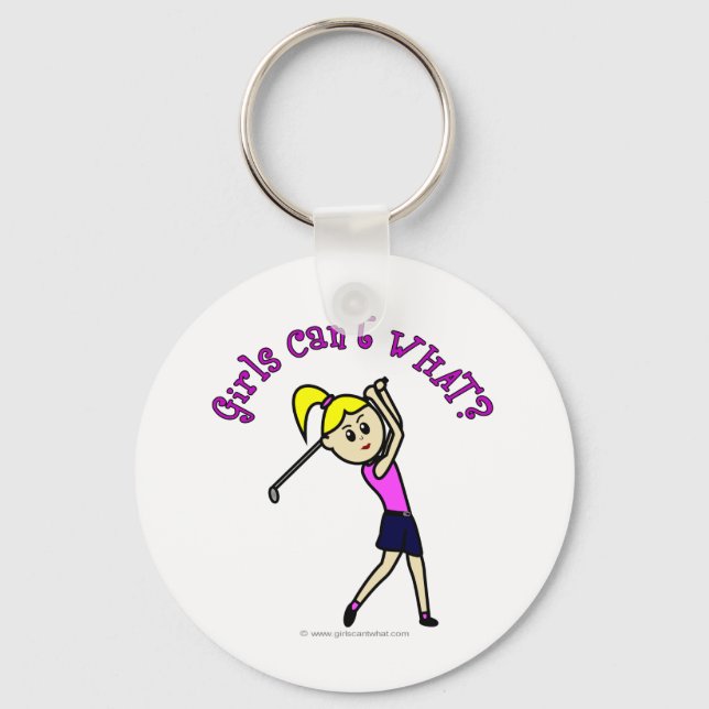 Light Woman Golfer Key Ring (Front)