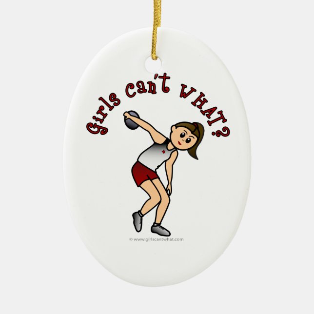 Light Womens Discus Ceramic Ornament (Front)