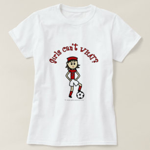 Light Womens Soccer in Red Uniform T-Shirt