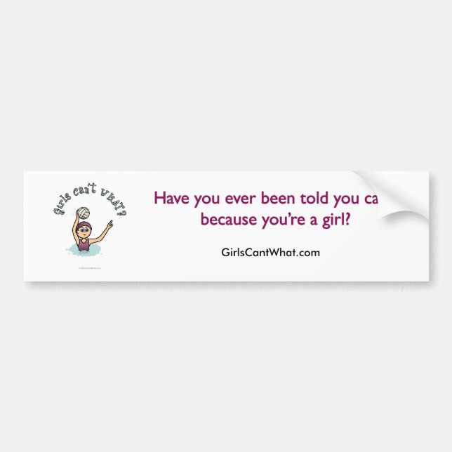 Light Womens Water Polo PLayer Bumper Sticker (Front)