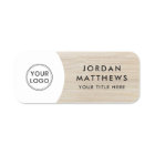 Light wood custom logo, name and title white