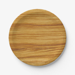 Light Wood Grain Paper Plate