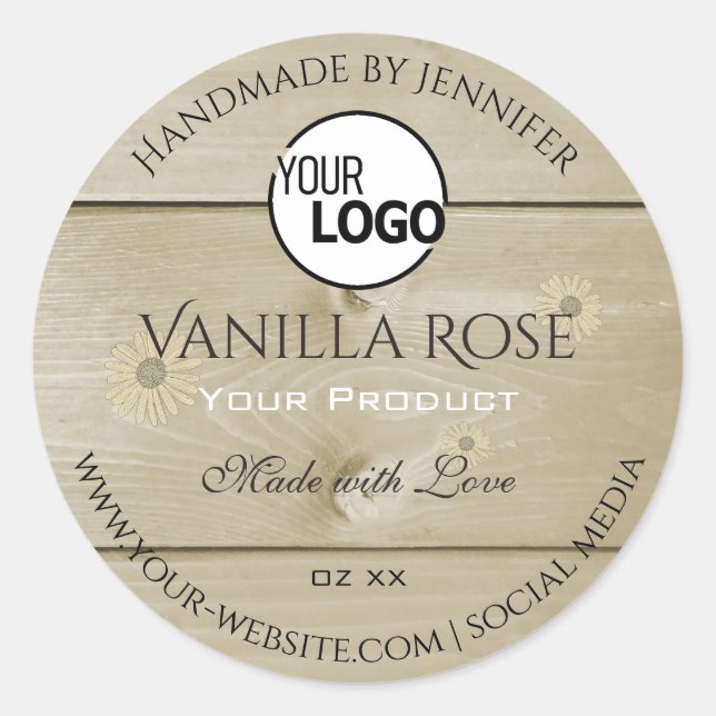 Light Wood Grain Product Packaging Labels and Logo (Front)