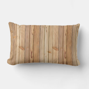 Light Wood Panelling Texture Lumbar Pillow