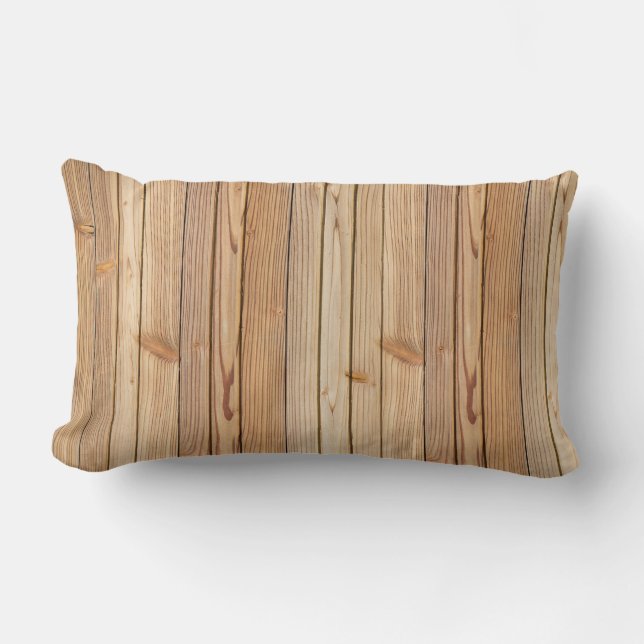 Light Wood Panelling Texture Lumbar Pillow (Front)