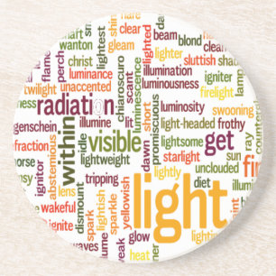 Light Word Cloud Art Print Coaster
