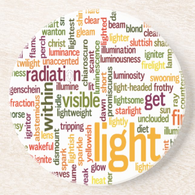 Light Word Cloud Art Print Coaster (Front)