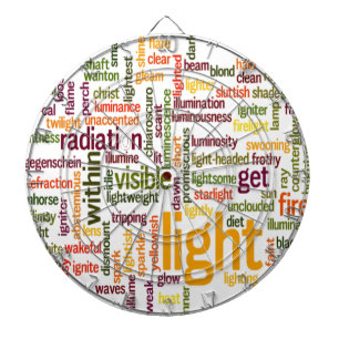 Light Word Cloud Art Print Dartboard