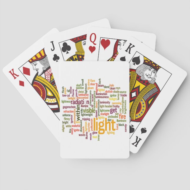 Light Word Cloud Art Print Playing Cards (Back)