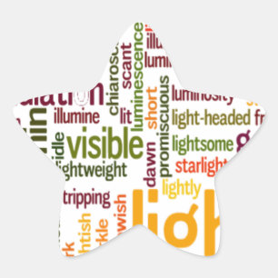 Light Word Cloud Art Print Star Sticker