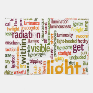 Light Word Cloud Art Print Tea Towel