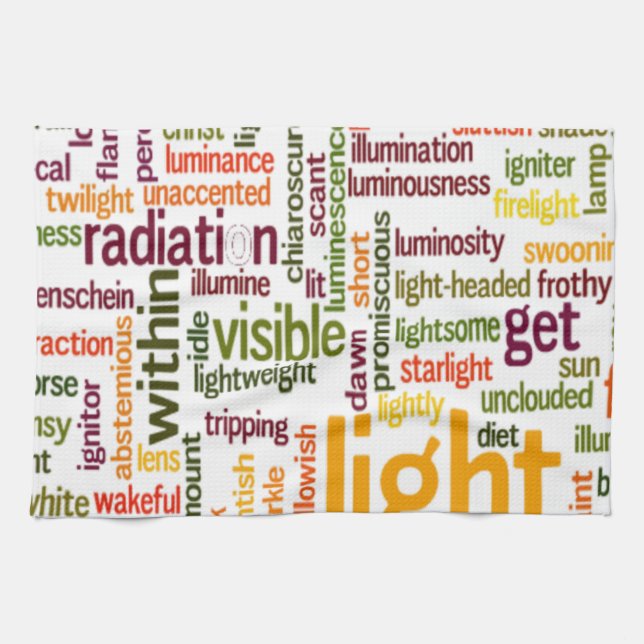 Light Word Cloud Art Print Tea Towel (Horizontal)
