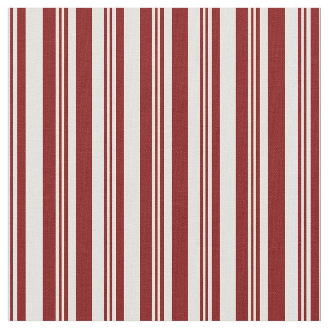 Light Yellow and Maroon Lined/Striped Pattern Fabric (Close Up)