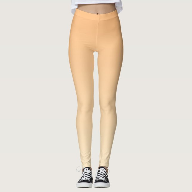 Light Yellow and Orange Colour Gradient Leggings (Front)
