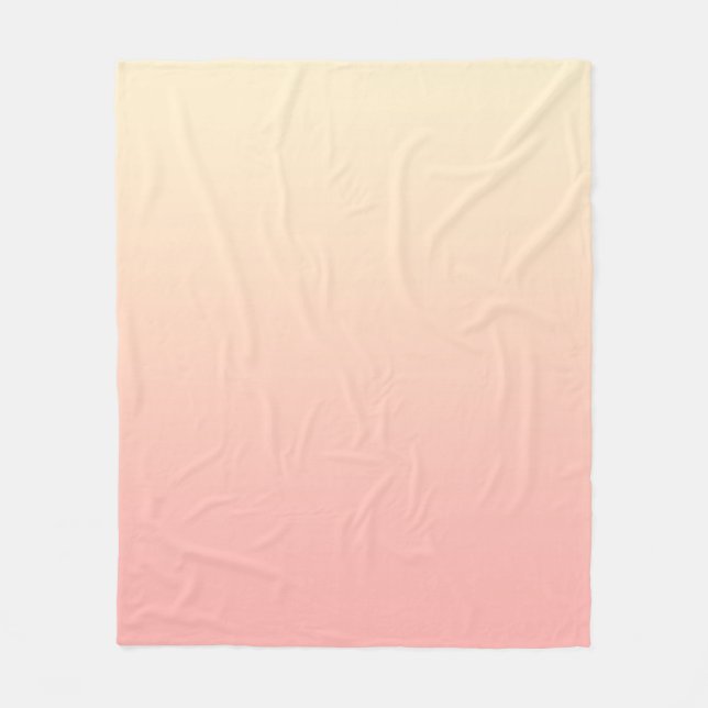 Light Yellow and Pink Gradient Fleece Blanket (Front)