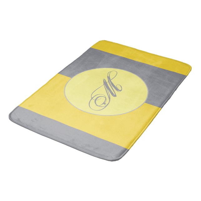Light Yellow And Soft Grey Customise Bath Mat (Angled)