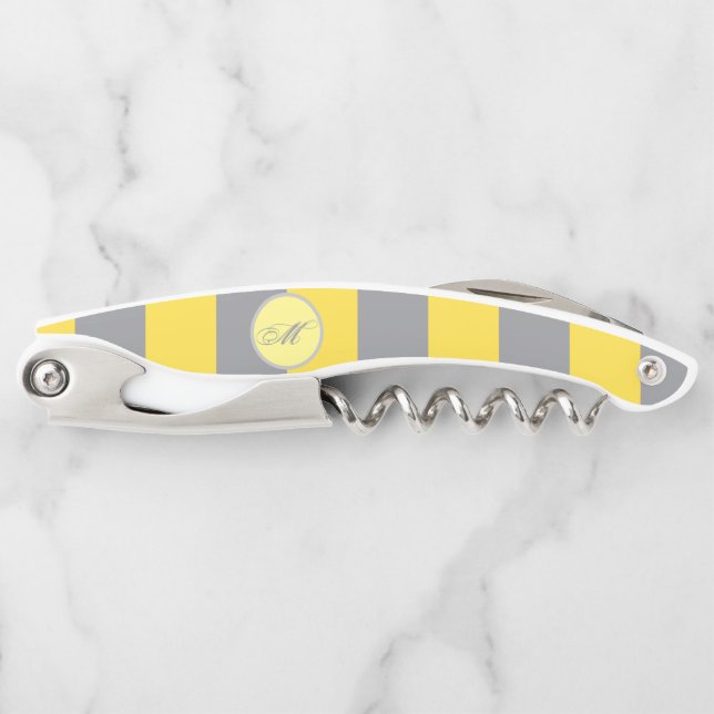 Light Yellow And Soft Grey Customise Corkscrew (Front)