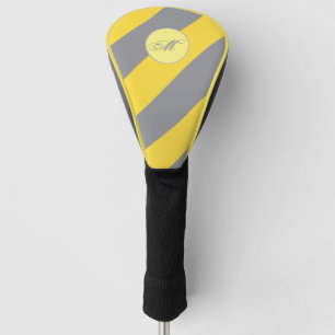 Light Yellow And Soft Grey Customise Golf Head Cover