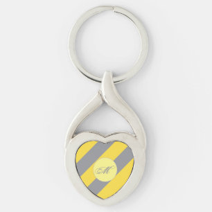 Light Yellow And Soft Grey Customise Key Ring