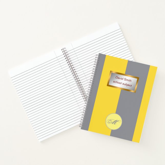 Light Yellow And Soft Grey Customise Notebook (Inside)