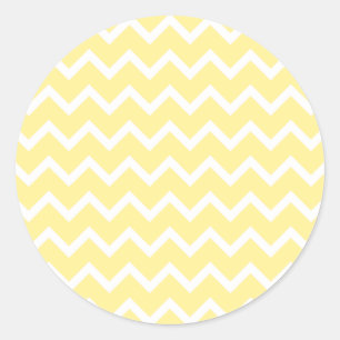 Light Yellow and White Zigzags. Classic Round Sticker
