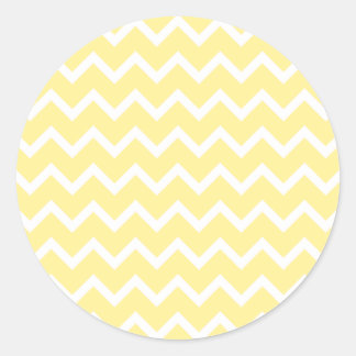 Light Yellow and White Zigzags. Classic Round Sticker
