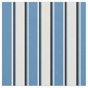 Light Yellow, Blue, and Black Stripes Fabric