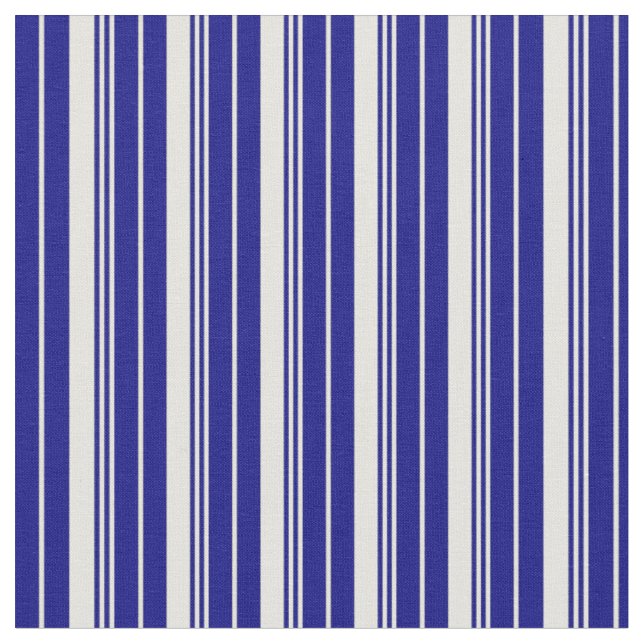 Light Yellow & Blue Coloured Stripes/Lines Pattern Fabric (Close Up)