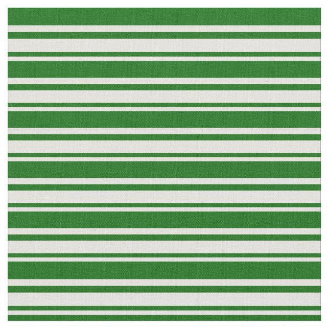 Light Yellow & Dark Green Coloured Stripes Pattern Fabric (Close Up)