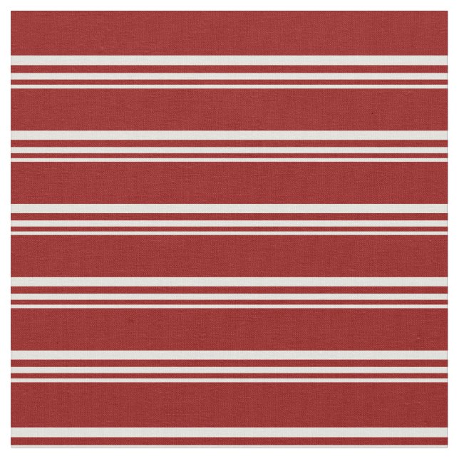 Light Yellow & Dark Red Coloured Stripes Fabric (Close Up)