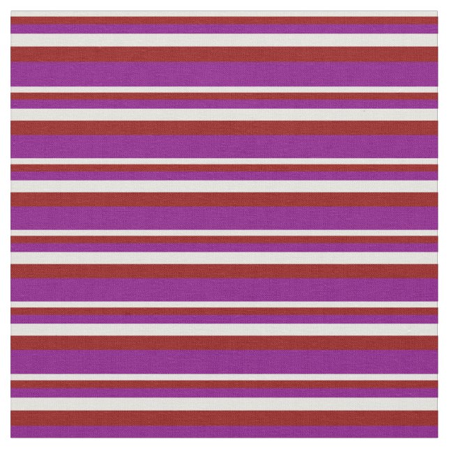 Light Yellow, Dark Red & Purple Stripes Fabric (Close Up)