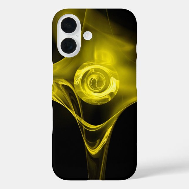 LIGHT YELLOW FRACTAL ROSE Case-Mate iPhone CASE (Back)