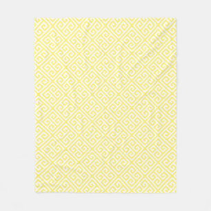 Light Yellow Greek Key Pattern Fleece Blanket