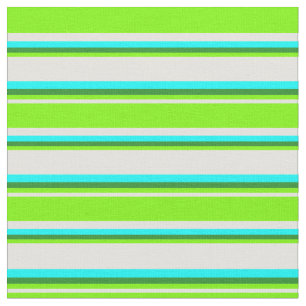 Light Yellow, Green, Forest Green, and Cyan Lines Fabric