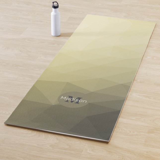 Light yellow grey ombre mesh pattern Monogram Yoga Mat (In Situ)